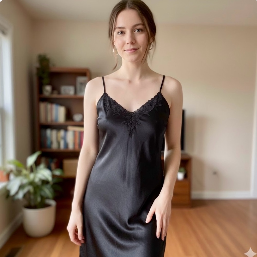 Milano Black slip dress